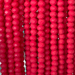 filo di cristallo cipolla opaco 6 mm colore rosso