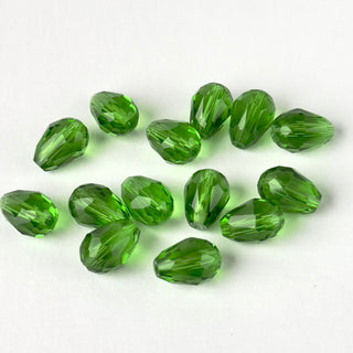 cristalli goccia colore trasparente verde 11 mm x 8 mm - 14pz