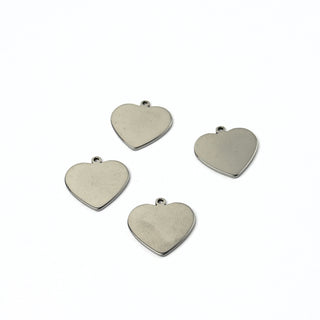 Charm in Acciaio Cuore 15 mm - 4 pz