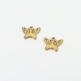 Charm in Acciaio Farfallina 10 mm x 12 mm - 2 pz