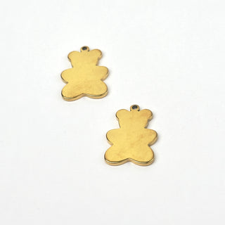 Charm in Acciaio Orsacchiotto 15 mm x 11 mm - 2 pz