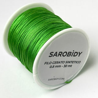 Filo Poliestere Cerato Verde Chiaro 0.8mm - Bobina da 30 mt