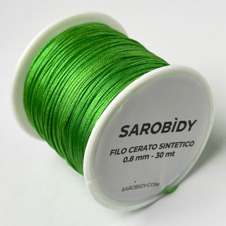 Filo Poliestere Cerato Verde Chiaro 0.8mm - Bobina da 30 mt