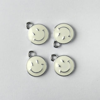 Pendente Smaltato Smile Bianco - 16mm