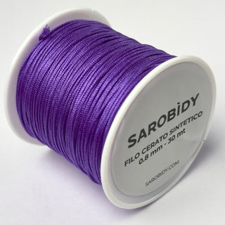 Filo Poliestere Cerato Viola 0.8mm - Bobina da 30 mt