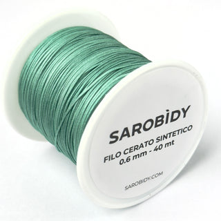 Filo Poliestere Cerato Verde Menta 0,6mm - Bobina da 40 mt