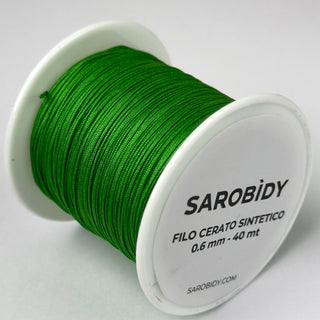 Filo Poliestere Cerato Verde Chiaro 0,6mm - Bobina da 40 mt