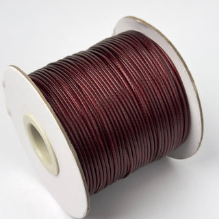 Filo Cotone Cerato Sintetico Rosso Bordeaux 1 mm - Bobina da 80 mt