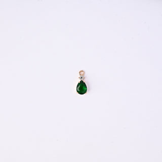Pendente Zirconi Effetto Smeraldo Goccia 14x6mm