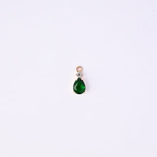 Pendente Zirconi Effetto Smeraldo Goccia 14x6mm