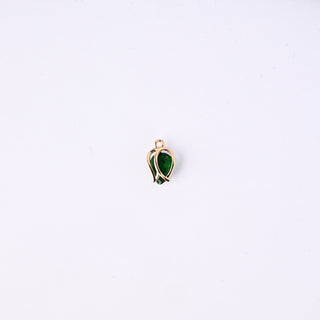 Pendente Zirconi Effetto Smeraldo Bocciolo 13x8mm