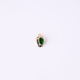 Pendente Zirconi Effetto Smeraldo Bocciolo 13x8mm