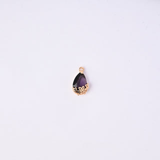 Pendente Zirconi Effetto Ametista Goccia 16x10mm