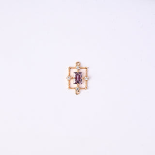 Connettore Zirconi Effetto Ametista Rettangolo 20x13mm