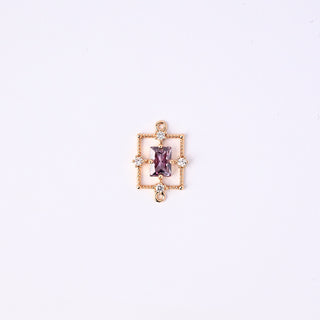 Connettore Zirconi Effetto Ametista Rettangolo 20x13mm
