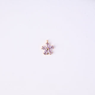 Pendente Zirconi Effetto Ametista Fiore 14x12mm
