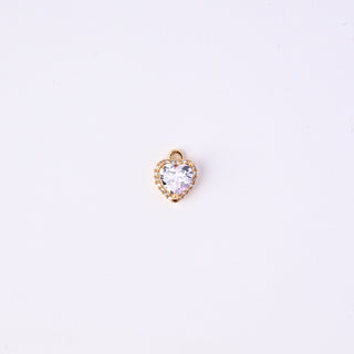 Pendente Zirconi Effetto Ametista Cuore 12x10mm