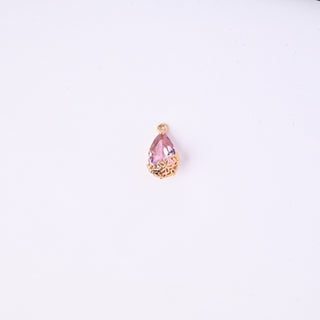 Pendente Zirconi Effetto Quarzo Rosa Goccia 14x12mm