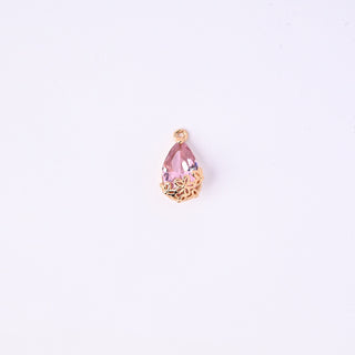 Pendente Zirconi Effetto Quarzo Rosa Goccia 14x12mm