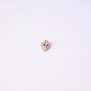 Pendente Zirconi Effetto Quarzo Rosa Cuore 12x7mm