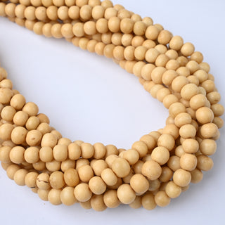 Perle in Osso Naturale Tonde Beige 7mm