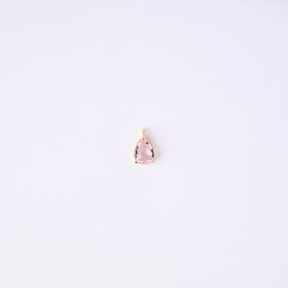 Pendente Zirconi Effetto Quarzo Rosa Goccia 12x7mm