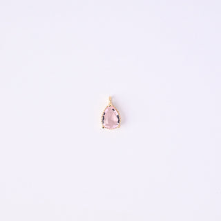 Pendente Zirconi Effetto Quarzo Rosa Goccia 12x7mm