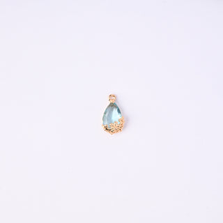 Pendente Zirconi Effetto Acquamarina Goccia 16x10mm