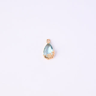 Pendente Zirconi Effetto Acquamarina Goccia 16x10mm
