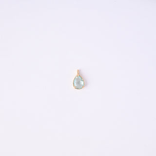 Pendente Zirconi Effetto Acquamarina Goccia 12x7mm