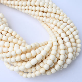 Perle in Osso Naturale Tonde Avorio 5mm