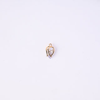 Pendente Zirconi Effetto Acquamarina Bocciolo 13x8mm