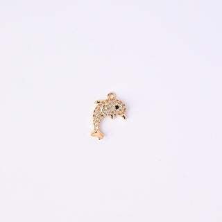 Pendente Zirconi Effetto Diamante Delfino 16x12mm