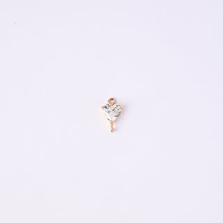Connettore Zirconi Effetto Diamante Cuore 12x7mm