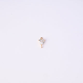 Connettore Zirconi Effetto Diamante Cuore 12x7mm