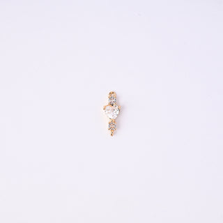 Connettore Zirconi Effetto Diamante Cuore 18x7mm