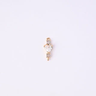 Connettore Zirconi Effetto Diamante Cuore 18x7mm