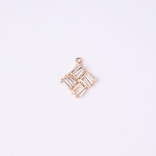 Pendente Zirconi Effetto Diamante Quadrato 20x17mm