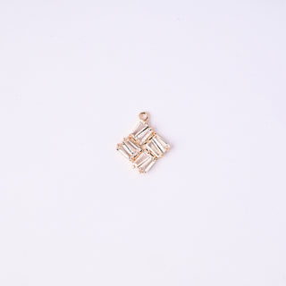 Pendente Zirconi Effetto Diamante Quadrato 20x17mm
