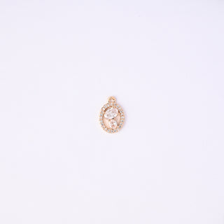 Pendente Zirconi Effetto Diamante Ovale 15x10mm
