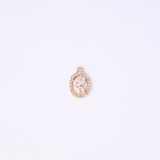 Pendente Zirconi Effetto Diamante Ovale 15x10mm