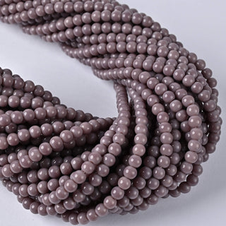 Perle in Pasta di Vetro Tondo Malva 4mm