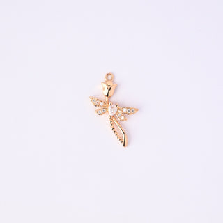 Pendente Zirconi Effetto Diamante Fiore 26x15mm