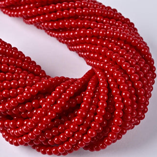 Perle in Pasta di Vetro Tondo Rosso Scuro 4mm