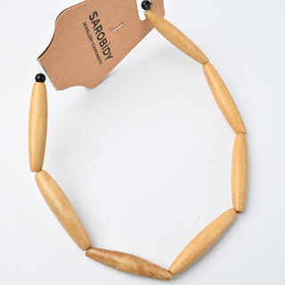 Perle in Osso Naturale Ovali Allungate Beige 35x7mm