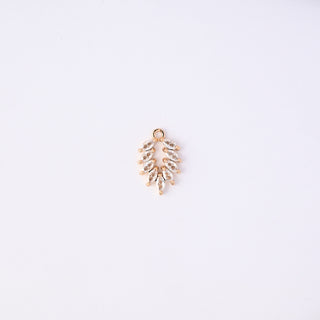 Pendente Zirconi Effetto Diamante Foglia 19x12mm