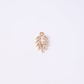 Pendente Zirconi Effetto Diamante Foglia 19x12mm