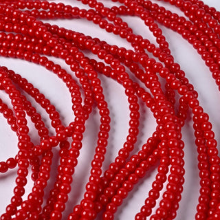 Perle in Pasta di Vetro Tondo Rosso Scuro 4mm