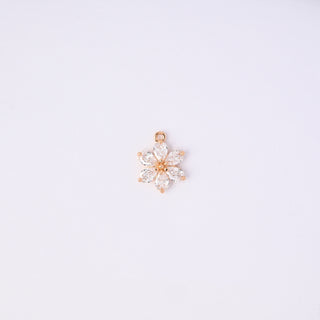 Pendente Zirconi Effetto Diamante Fiore 18x14mm