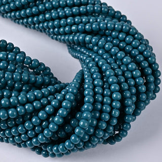 Perle in Pasta di Vetro Tondo Blu Petrolio 4mm